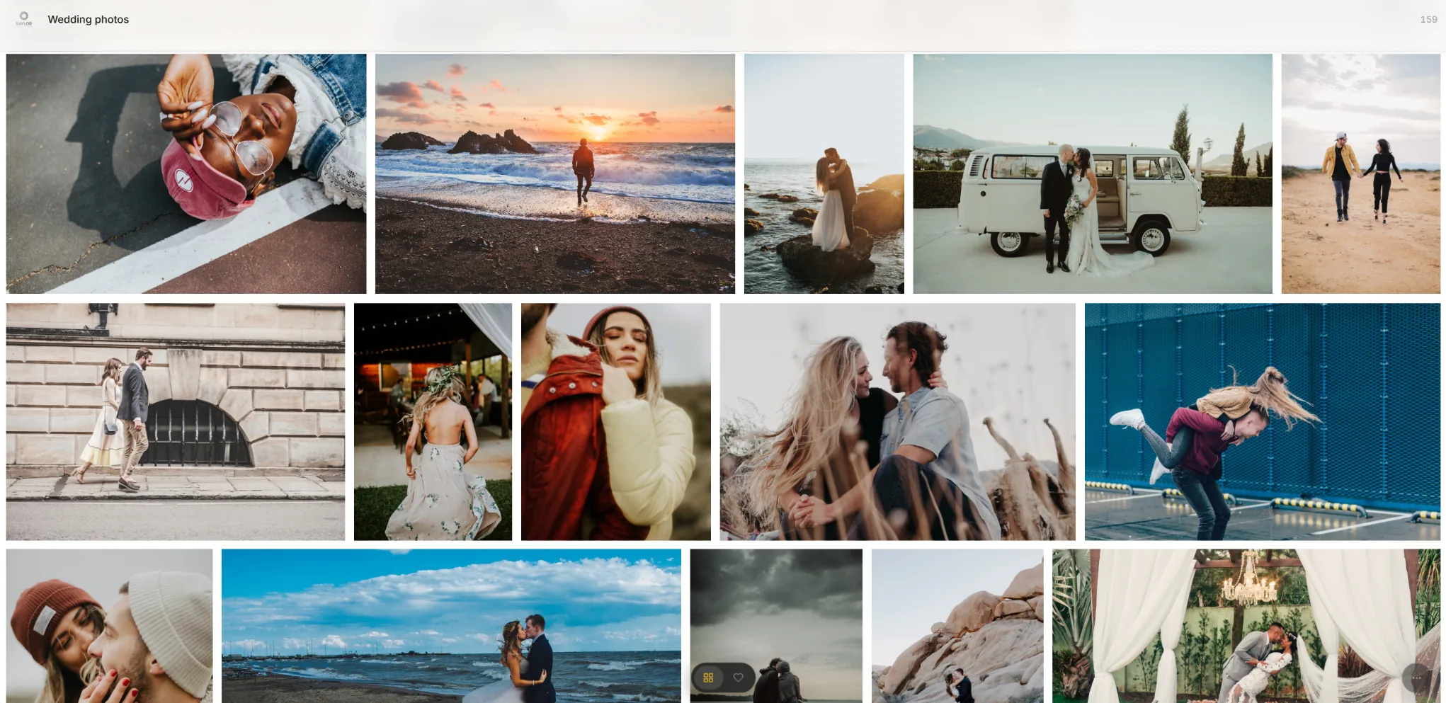 A GaleoSelect gallery grid with photos, music, and client favorites